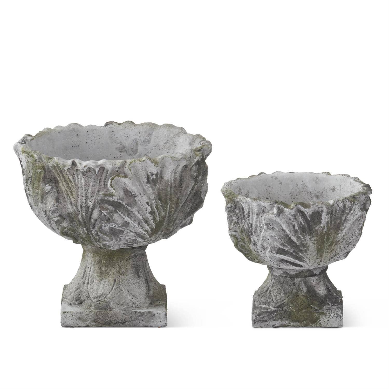 Ornate Weathered Cement Pot